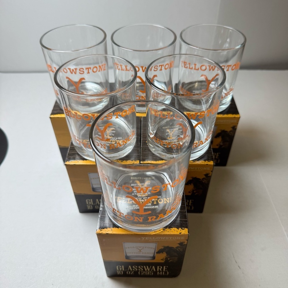 6 Yellowstone Dutton Ranch Boxed 10oz Rocks Novelty Glass - Picture 3 of 8